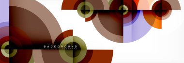 En az geometrik daireler ve üçgenler soyut arka plan, techno modern tasarımı, afişi şablonu