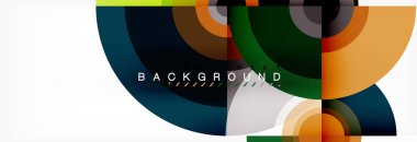 Daire geometrik kompozisyon arka plan tasarımı, kapak, şablon, broşür, el ilanı.