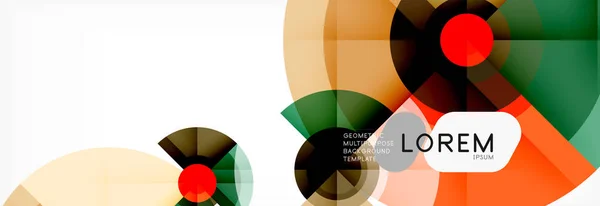 Minimaux cercles géométriques et triangles fond abstrait, techno design moderne, gabarit affiche — Image vectorielle