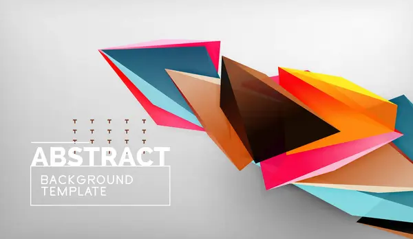 3d formas triangulares geométricas fundo abstrato, composição de triângulos de cor no fundo cinza, negócio ou oi-tech papel de parede conceitual — Vetor de Stock
