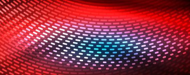 Işık parçacıkları karanlık neon uzayda parlayan, magic kızdırma parlak arka plan