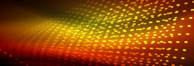 Işık parçacıkları karanlık neon uzayda parlayan, magic kızdırma parlak arka plan