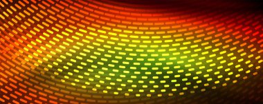 Işık parçacıkları karanlık neon uzayda parlayan, magic kızdırma parlak arka plan