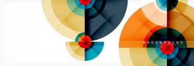 En az geometrik daireler ve üçgenler soyut arka plan, techno modern tasarımı, afişi şablonu