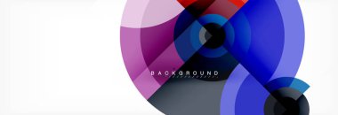 En az geometrik daireler ve üçgenler soyut arka plan, techno modern tasarımı, afişi şablonu