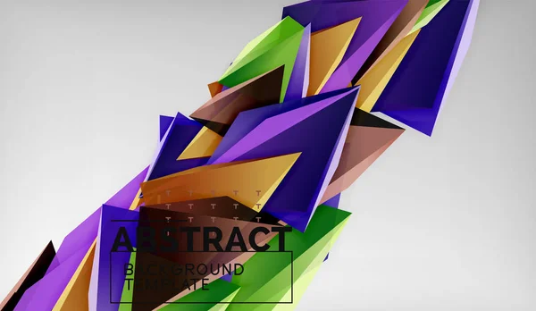 3D üçgen geometrik arka plan tasarımı, modern poster şablonu — Stok Vektör