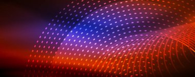 Işık parçacıkları karanlık neon uzayda parlayan, magic kızdırma parlak arka plan