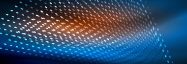 Işık parçacıkları karanlık neon uzayda parlayan, magic kızdırma parlak arka plan