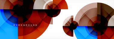 En az geometrik daireler ve üçgenler soyut arka plan, techno modern tasarımı, afişi şablonu