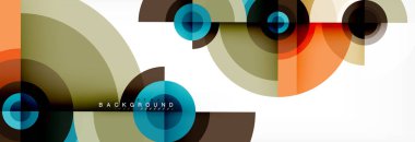 En az geometrik daireler ve üçgenler soyut arka plan, techno modern tasarımı, afişi şablonu