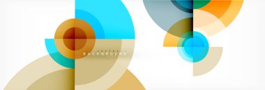 En az geometrik daireler ve üçgenler soyut arka plan, techno modern tasarımı, afişi şablonu