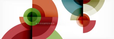 En az geometrik daireler ve üçgenler soyut arka plan, techno modern tasarımı, afişi şablonu