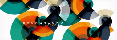 Modern tasarım, kapak, şablon, broşür, el ilanı için üçgen şekiller ile arka plan daire.