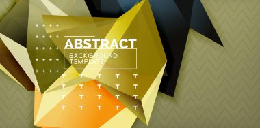 Vektör üçgen 3d geometrik şekiller arka plan, modern afiş tasarımı