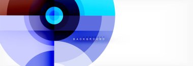 En az geometrik daireler ve üçgenler soyut arka plan, techno modern tasarımı, afişi şablonu