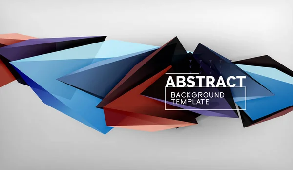 Abstract color triangles geometric background. Mosaic triangular low poly style — Stock Vector