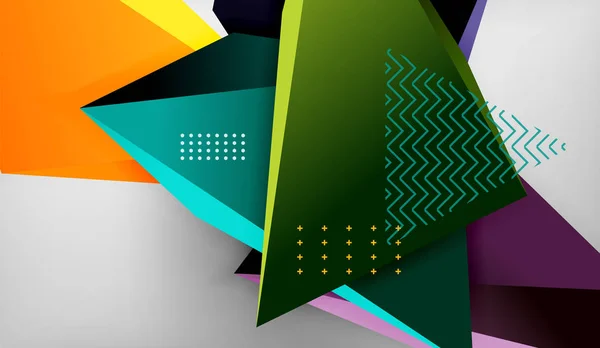 Abstraktní barevné trojúhelníky geometrické pozadí. Mozaika trojúhelníkový nízký poly styl — Stockový vektor