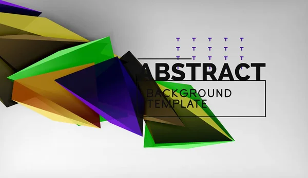 Diseño de fondo geométrico triángulo 3d, plantilla de póster moderno — Vector de stock