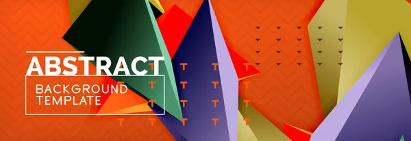 3d triangular vector minimal abstract background design — Stock Vector