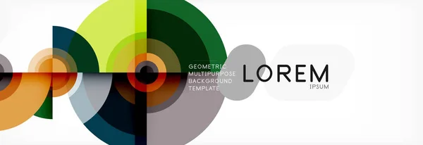 Kreis geometrische Komposition abstraktes Hintergrunddesign, Einband, Vorlage, Broschüre, Flyer. — Stockvektor