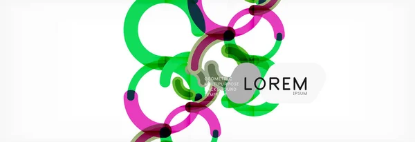 Round linear circle shapes background — Stock Vector