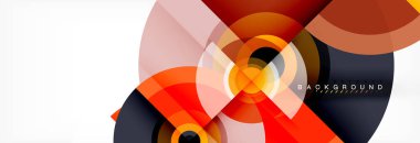 En az geometrik daireler ve üçgenler soyut arka plan, techno modern tasarımı, afişi şablonu