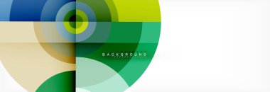 En az geometrik daireler ve üçgenler soyut arka plan, techno modern tasarımı, afişi şablonu