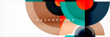 Daire geometrik kompozisyon arka plan tasarımı, kapak, şablon, broşür, el ilanı.