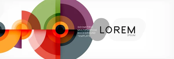 Composición del círculo vectorial, ilustración geométrica de diseño mínimo — Archivo Imágenes Vectoriales