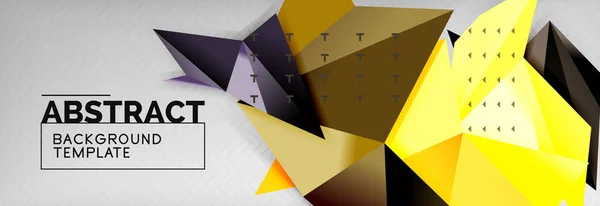 Mosaik dreieckigen 3D-Formen Komposition, geometrischen modernen Hintergrund. Design von Dreiecken und Polygonen — Stockvektor