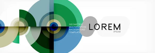 Composición Del Círculo Vectorial Ilustración Geométrica Diseño Mínimo Fondo Abstracto — Vector de stock