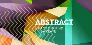 Renkli geometrik arka plan, en az düzeyde soyutlama tasarım mozaik tarzı 3d şekil ile