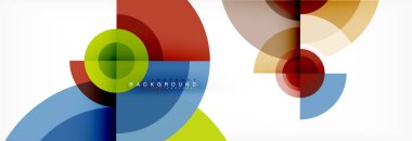 En az geometrik daireler ve üçgenler soyut arka plan, techno modern tasarımı, afişi şablonu