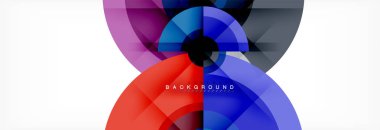 En az geometrik daireler ve üçgenler soyut arka plan, techno modern tasarımı, afişi şablonu