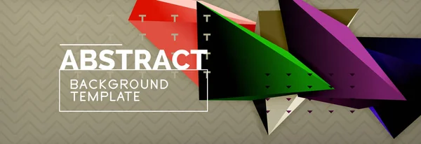 3D dreieckiger Vektor minimales abstraktes Hintergrunddesign — Stockvektor