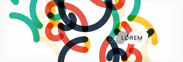カーリー ライン抽象的な背景、色重複線形テクスチャ — ストックベクタ