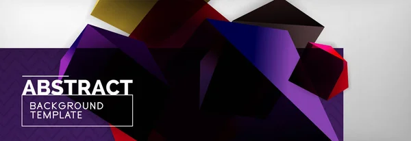 Dunkle Farbe geometrischer abstrakter Hintergrund, 3D-Formen — Stockvektor
