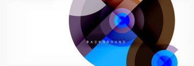 En az geometrik daireler ve üçgenler soyut arka plan, techno modern tasarımı, afişi şablonu