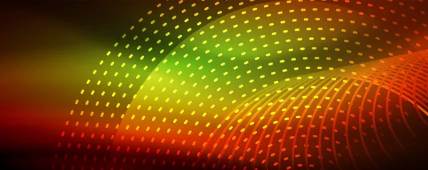 Işık parçacıkları karanlık neon uzayda parlayan, magic kızdırma parlak arka plan