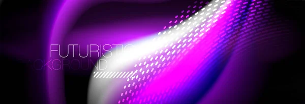 Sıvı renk neon dalga satırları arka plan, neon sıvı renk futuristic boya şablonu — Stok Vektör