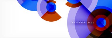 En az geometrik daireler ve üçgenler soyut arka plan, techno modern tasarımı, afişi şablonu