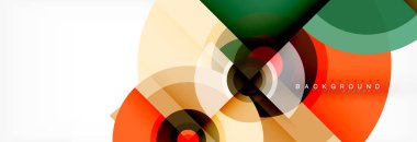 En az geometrik daireler ve üçgenler soyut arka plan, techno modern tasarımı, afişi şablonu