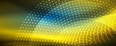 Işık parçacıkları karanlık neon uzayda parlayan, magic kızdırma parlak arka plan