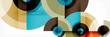 En az geometrik daireler ve üçgenler soyut arka plan, techno modern tasarımı, afişi şablonu