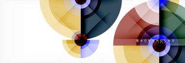 En az geometrik daireler ve üçgenler soyut arka plan, techno modern tasarımı, afişi şablonu