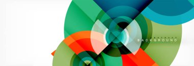 En az geometrik daireler ve üçgenler soyut arka plan, techno modern tasarımı, afişi şablonu