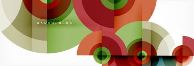 En az geometrik daireler ve üçgenler soyut arka plan, techno modern tasarımı, afişi şablonu