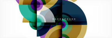 Modern tasarım, kapak, şablon, broşür, el ilanı için üçgen şekiller ile arka plan daire.