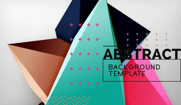 3D trójkątne kształty geometryczne streszczenie tło, kolor kompozycja trójkątów na szare tło, biznes lub hi-tech pojęciowy tapeta — Wektor stockowy