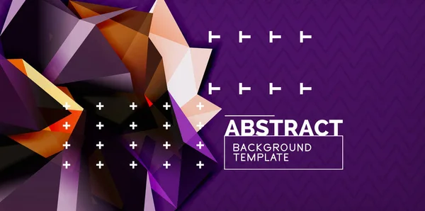 Low poly design 3d triangular shape background, mosaic abstract design template — Stock Vector